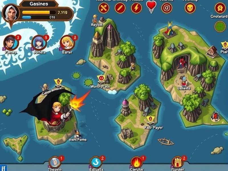 Kesar Knight Voyage expansive game world map showing diverse regions